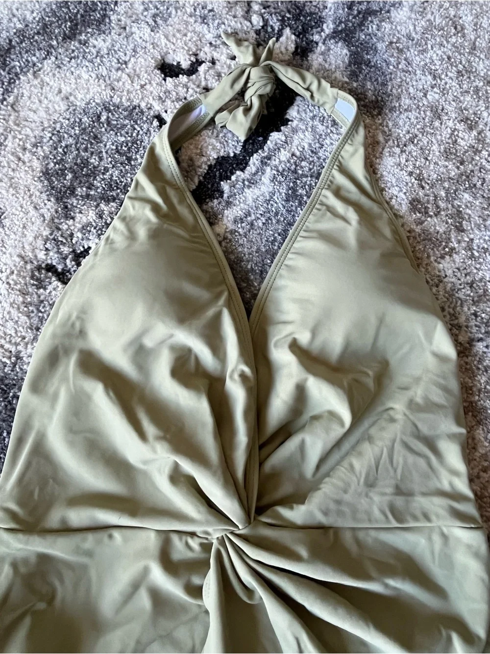 fashion nova green halter top one peice bathing suit